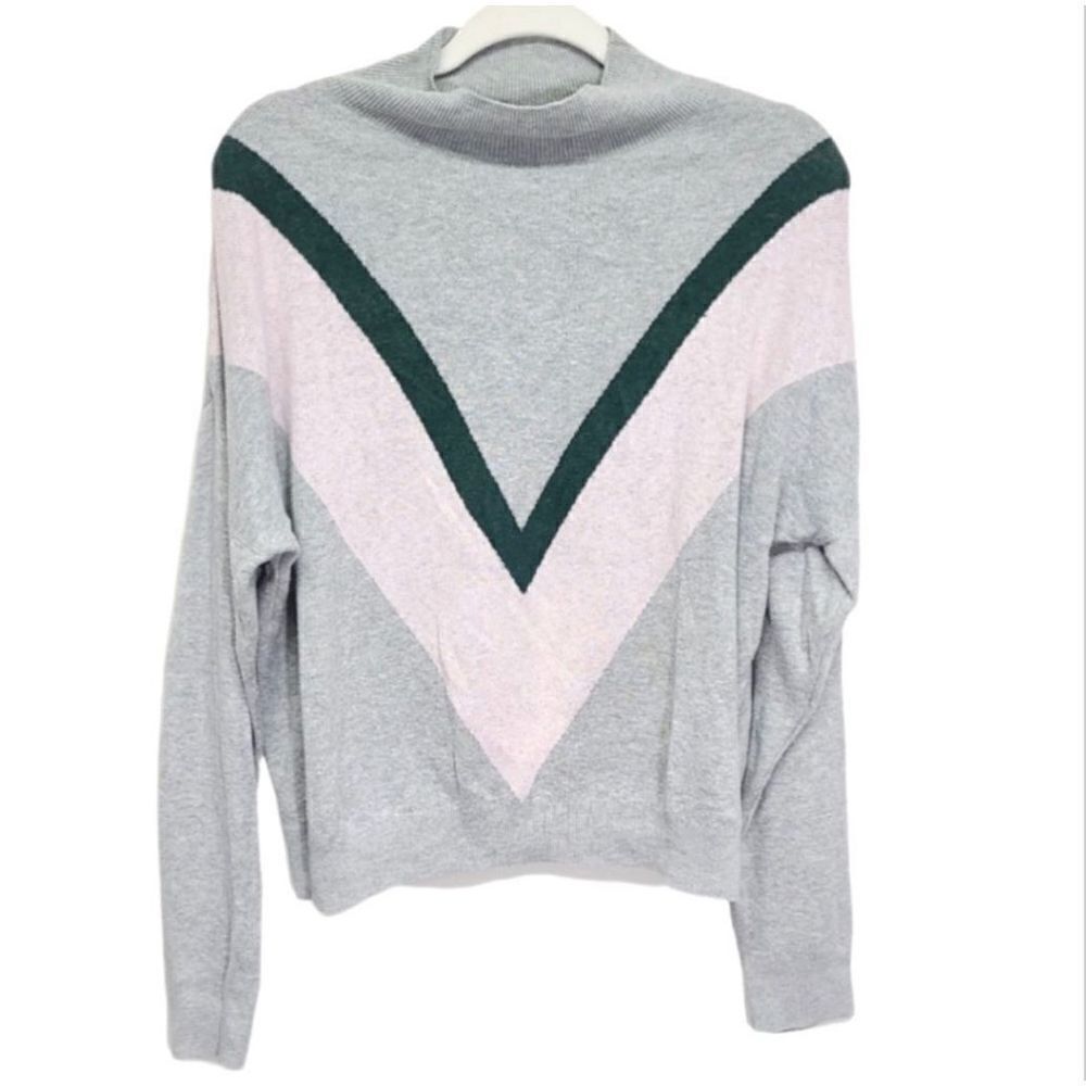 Old Navy Sweater Womens Medium Mock‎ Neck Gray Long Sleeve